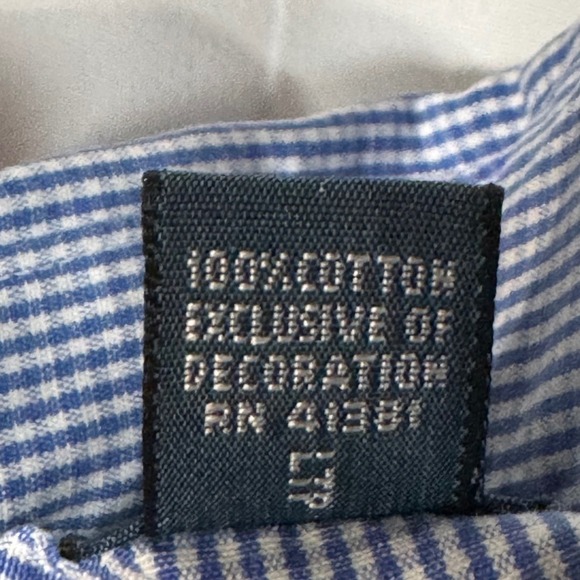 Ralph Lauren Men's‎ XL Custom Fit Button-up Long Sleeve Blue Gingham Check - Picture 4 of 8